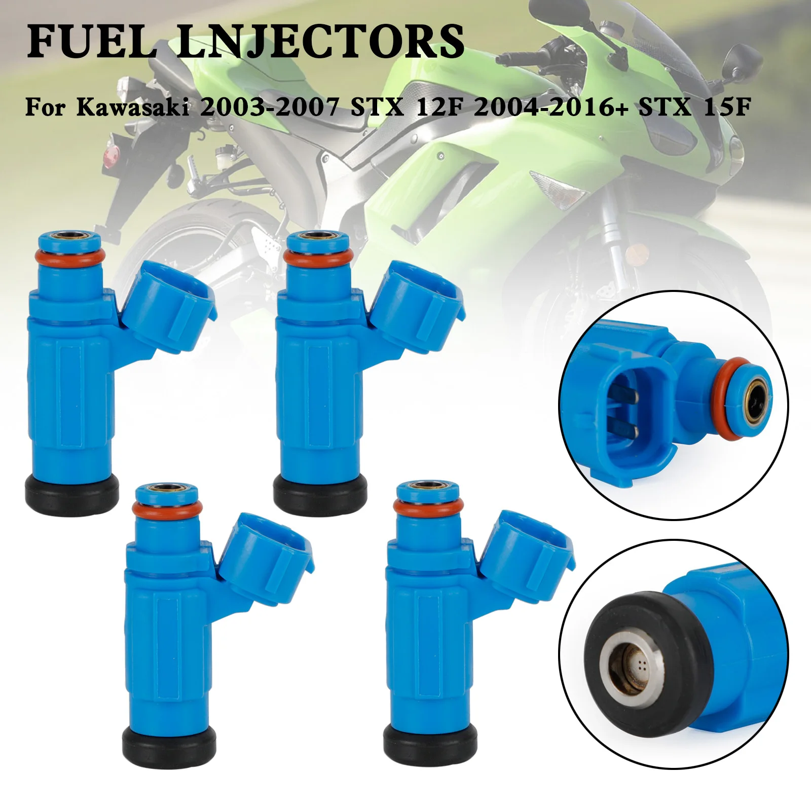 

Топливные форсунки Areyourshop, 4 шт., 49033-3707, для Kawasaki 2003-2007 STX 12F STX12F 2004-2016 + STX 15F, аксессуары для двигателя