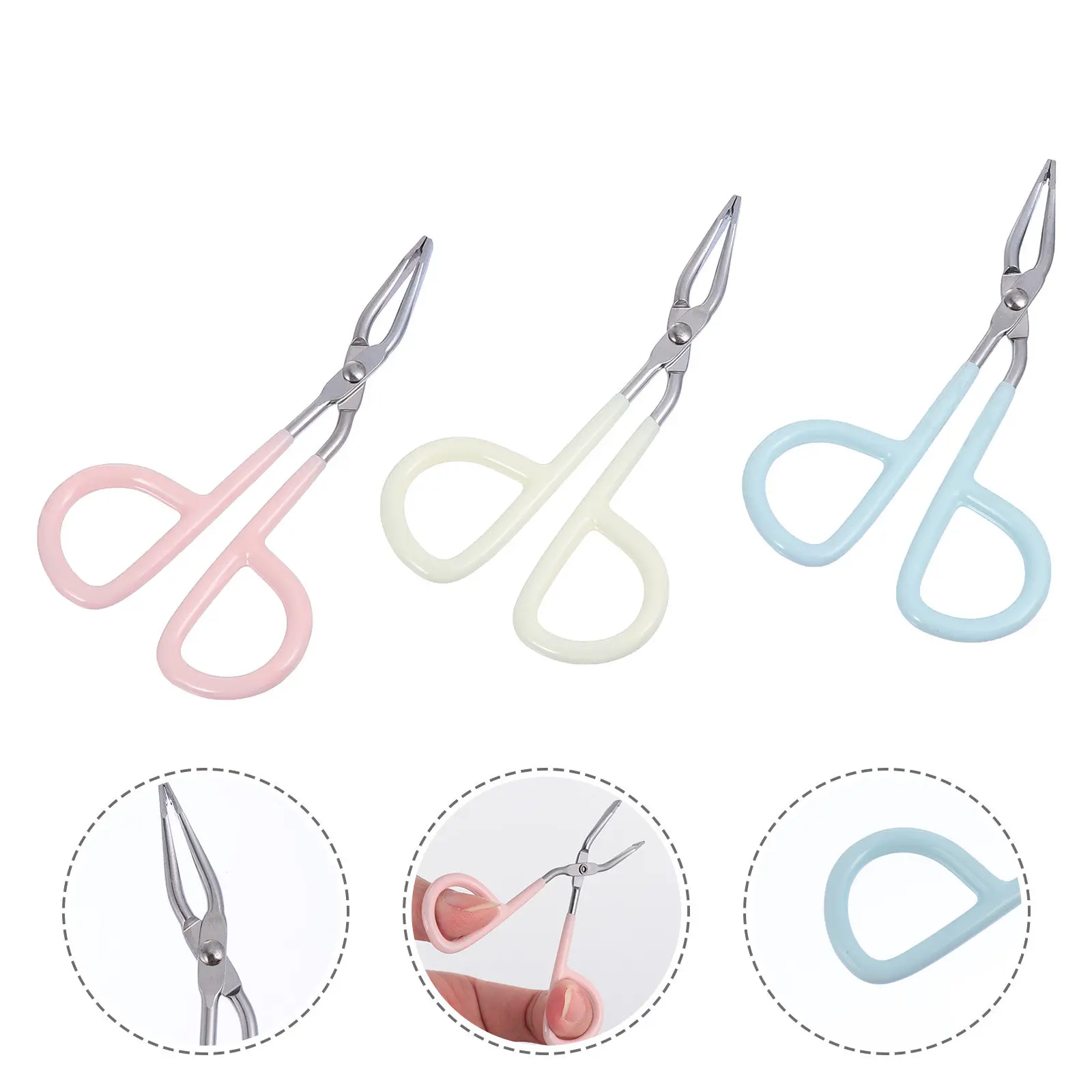 6Pcs 눈썹 클립 핀셋 스테인레스 스틸 가위 디자인 휴대용 메이크업 핀셋 여성..