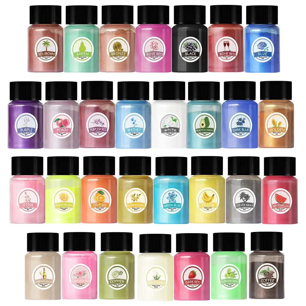 

30 Colors 10g Pearlescent Powder Resin Pigment Dye Colorant Pigment Pearl Powder DIY Candle Dye Epoxy Jewelry Making Material