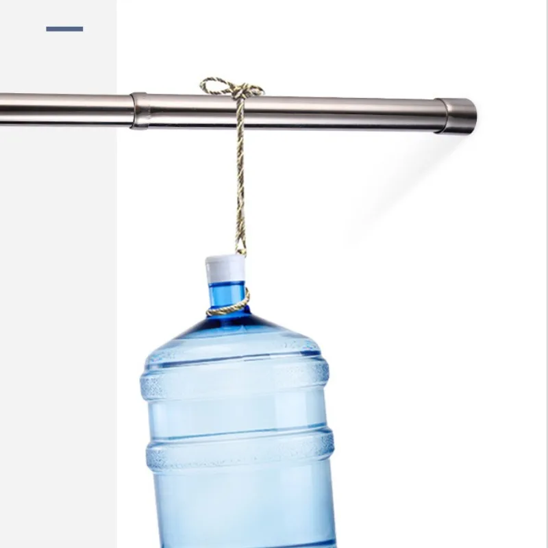 Wardrobe Hanging Rod Stainless Steel Telescopic Thickened Hanging Support Accessory Retractable Clothes Drying Rod