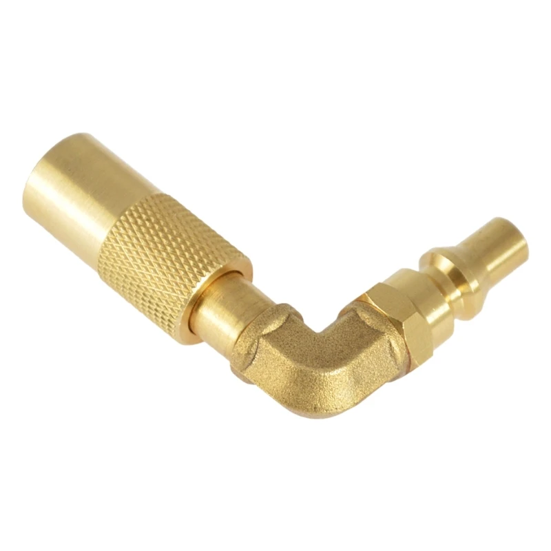 N0HB Practical Propanes Grills Adapter 1/4In Quick Connects Elbow Brass Propanes Grills Fitting Suitable for Outdoor Cooking