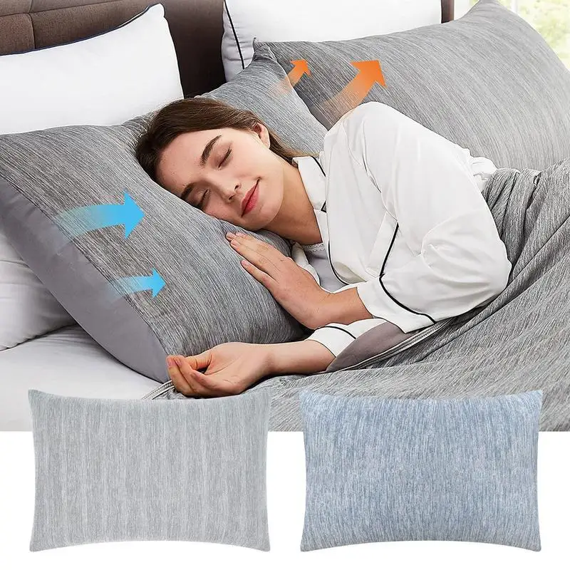 2PCS Cooling Gel Pillow, Memory Foam Pillow for Sleeping w/ Washable Pillow  Case