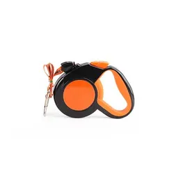 Enhanced Retractable Dog Leash with Reflective Traction Rope - 5 Meter (Orange)