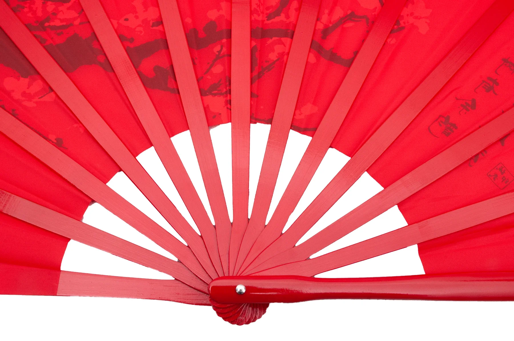 Tai Chi Fan 34cm Bamboo Chinese Kung Fu Fans High Quality Martial Arts Fan Two Hands Fans Plum Flower Pattern Red Cover