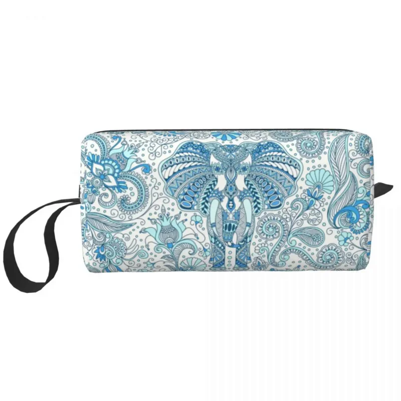

Indian Paradise Elephant Mandala Travel Toiletry Bag Women Animal Cosmetic Makeup Organizer Beauty Storage Bags Dopp Kit Case