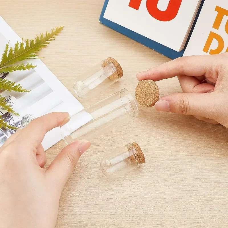 Glass Bottles 24 Pack 3 Mixed Size Dome Cloche Cover Decoration with Cork Stoppers For Party Favors Arts