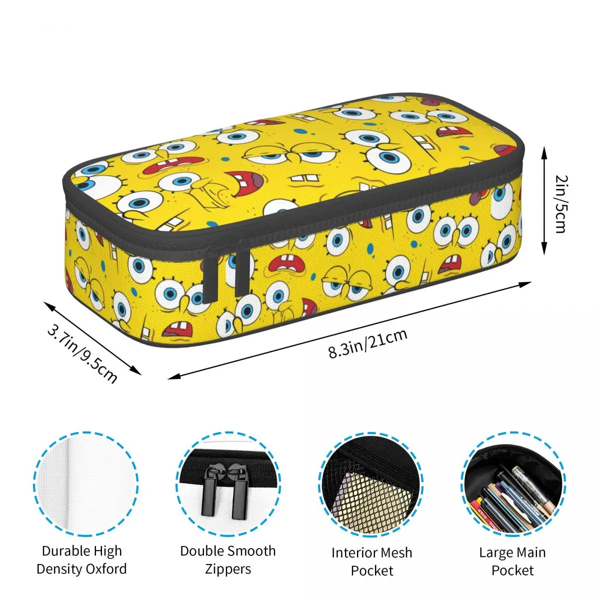 Anime SpongeBobs SquarePantss Comedy TV Cartoon Pencil Case for Boys Gilrs Large Capacity Pen Box Bag School Supplies