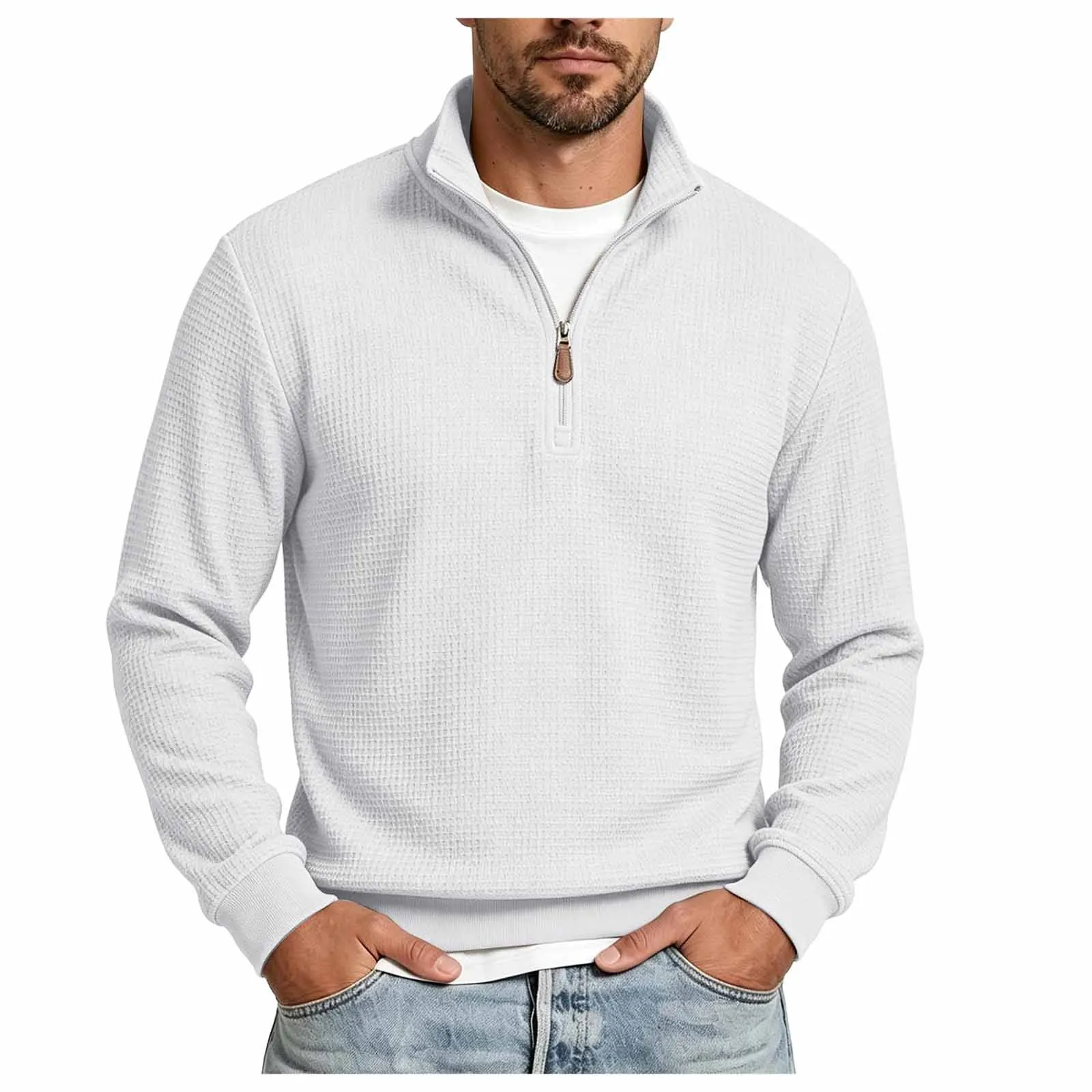 Men's Retro Crew Neck Loose Pullover Sweatshirt Casual Loose Classic Comfortable Top. Mens Sweatshirt with Pocket