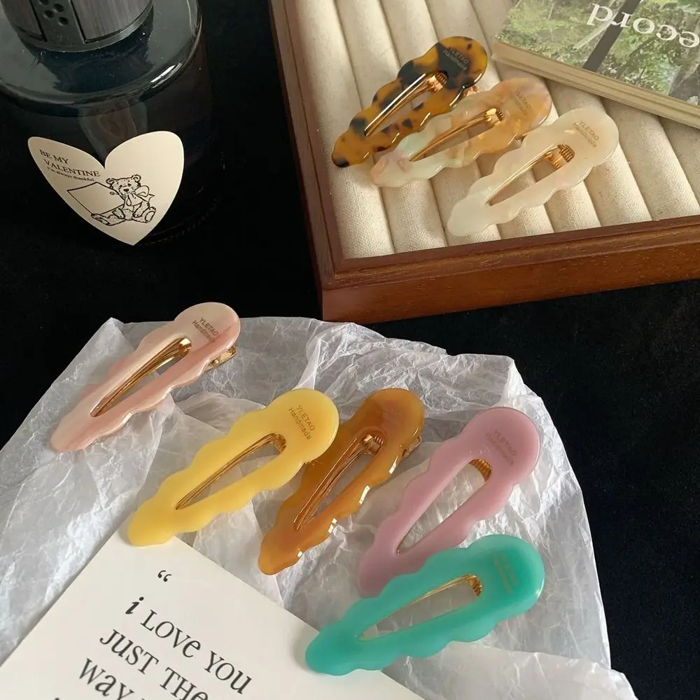 

Hollow Acetic Acid Duckbill Clip Personalized Acetate Water Drop Hairpin Headwear Side Clip Small Hair Clip Streetwear