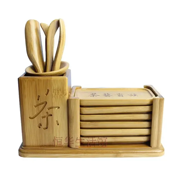 Chinese Bamboo Tea Tools Set Puer Knife Spoon Clip Strainer Vintage Handmade Kung Fu Tea Sets Accessories Ceremony
