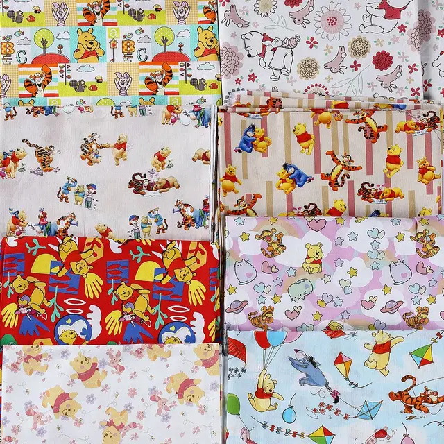 Szélesség 1,1 Méter Disney Winnie A Micimackó Pamutszövet Szöveti Varráshoz Foltvarrás Szövet Kézimunka Diy Patchwork