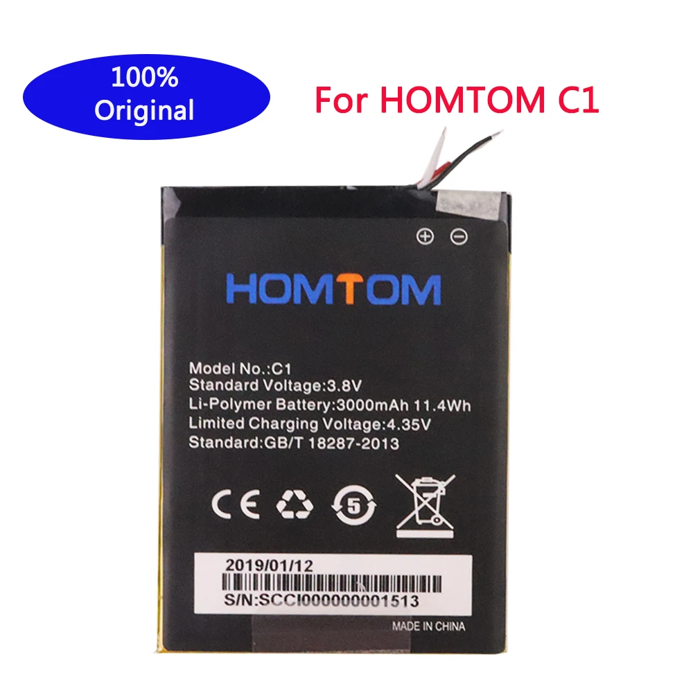 

Новинка 100%, Высококачественная аккумуляторная батарея HOMTOM C1 3000 мАч для телефона, аккумуляторы для сотового телефона, сменная аккумуляторная батарея
