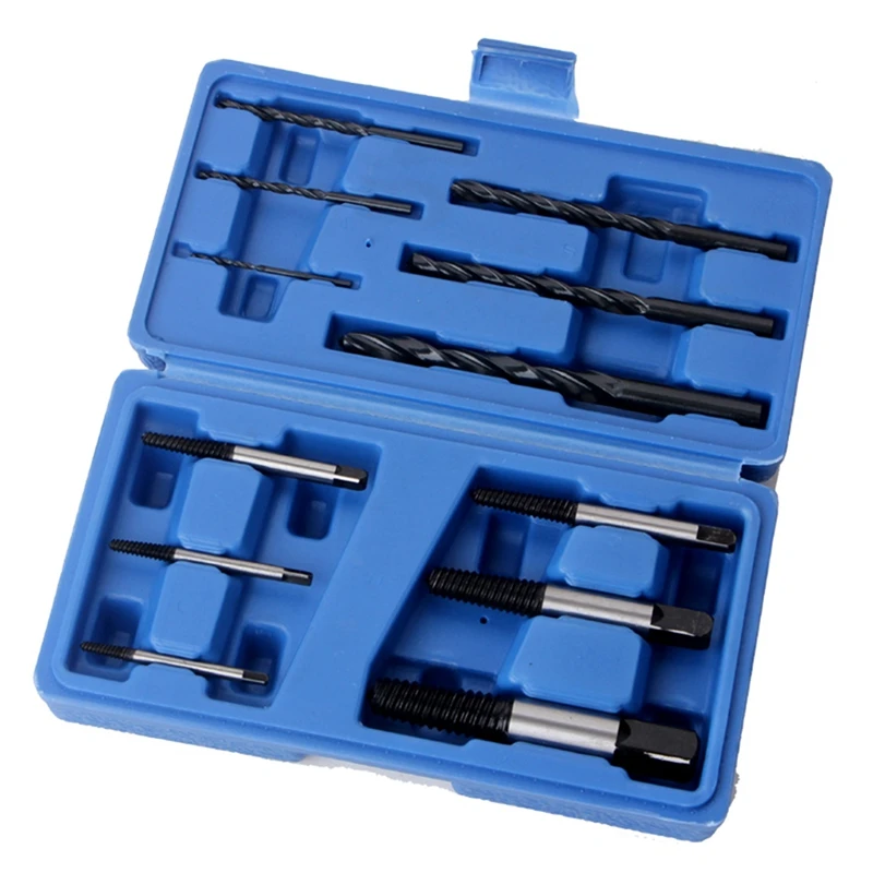 

Набор для извлечения сломанных винтов (№ 1-№ 6 + 6 поддерживающих сверл) из стали используется для удаления отслаивающихся винтов, 12 шт.