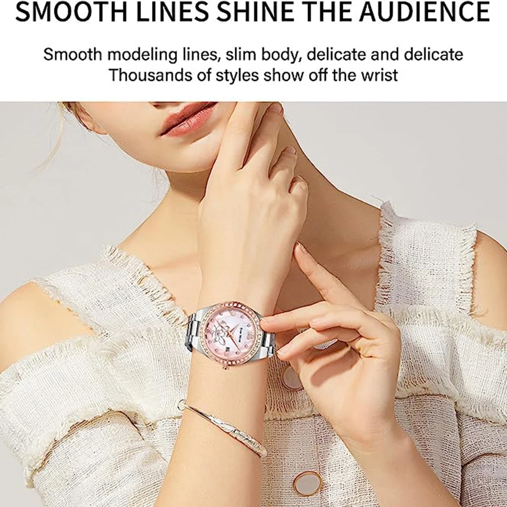 Luxury Ladies Dress Diamond Watch Luminous Waterproof Week Date Woman Wristwatch Stainless Steel Women Quartz Watches reloj+box