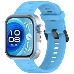 Premium Sport Silicone Replacement Strap for Huawei Watch Fit - Enhanced Comfort and Durability (13 Sky Blue)