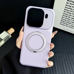 Fashionable Magnetic Lychee Texture PU Leather Ultra - Thin Case with Rotation Ring Stand - OPPO Find X9s Pro (Purple)