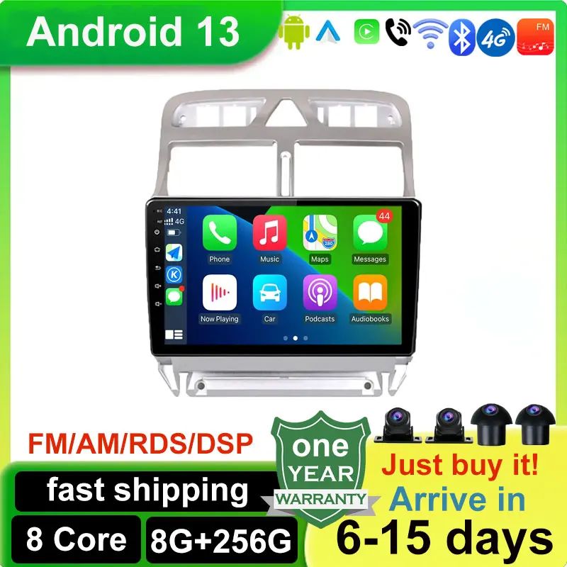 

Android 13 Screen DSP Auto Car Stereo Radio Multimedia GPS Navigation Video WIFI Blutooth For Peugeot 307 2001 - 2008