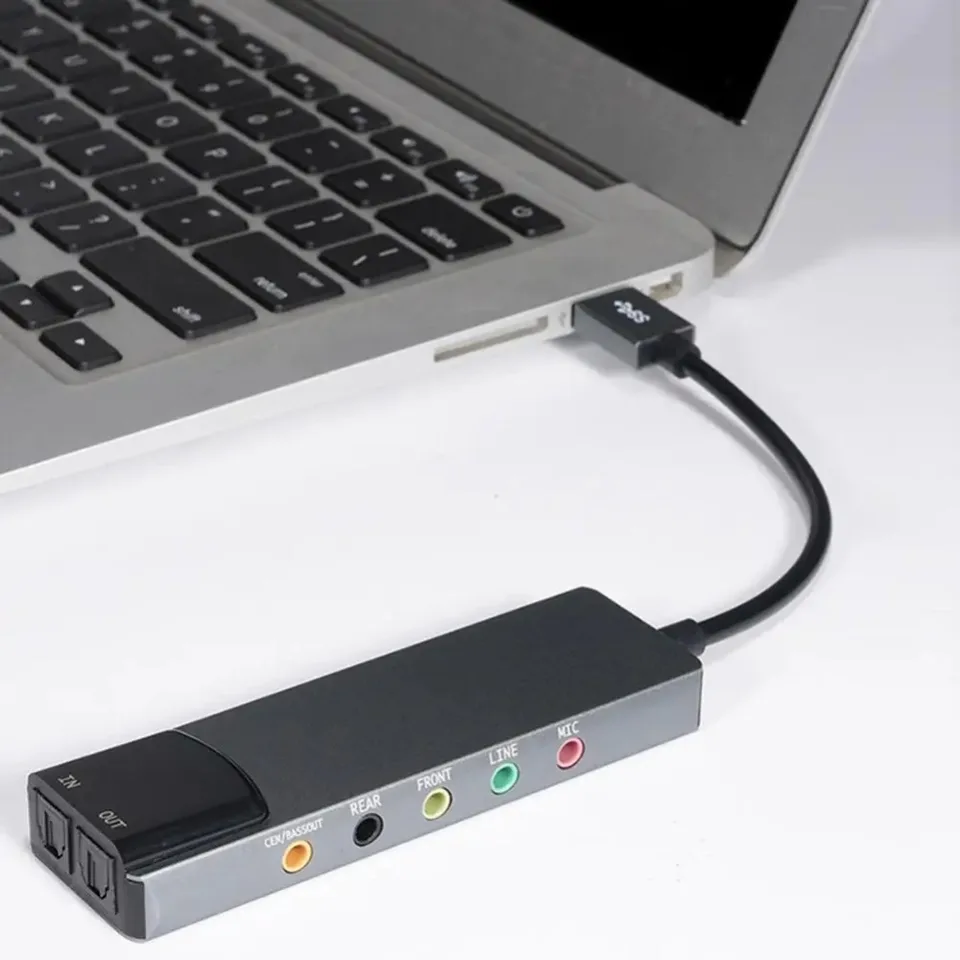 Usb Sound Card High-quality Usb Fiber Optic Spdif Sound Card for Computer External Multifunction Support Ac-3 Dts-compatible 5.1
