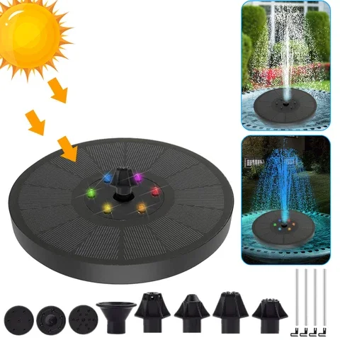 

Solar Panel Powered Floating Garden Waterfall Fountain Water Pump Pool Pond Bird Bath Solar Powered Garden Decoration