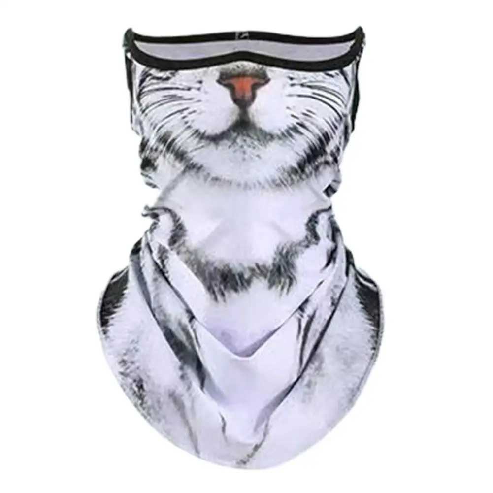 3D Animals Magic Scarf Bandana Breathable Neck Warmer Hanging Ear Outdoor Sports Triangle Face Mask Neckerchief Cycling Headgear