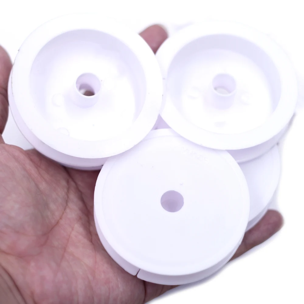10 Stück Spulen für Perlen Draht gewinde Schnur weiß rund leer Kunststoff DIY finden 7cm Durchmesser (2 1/2 ") – Detail 2