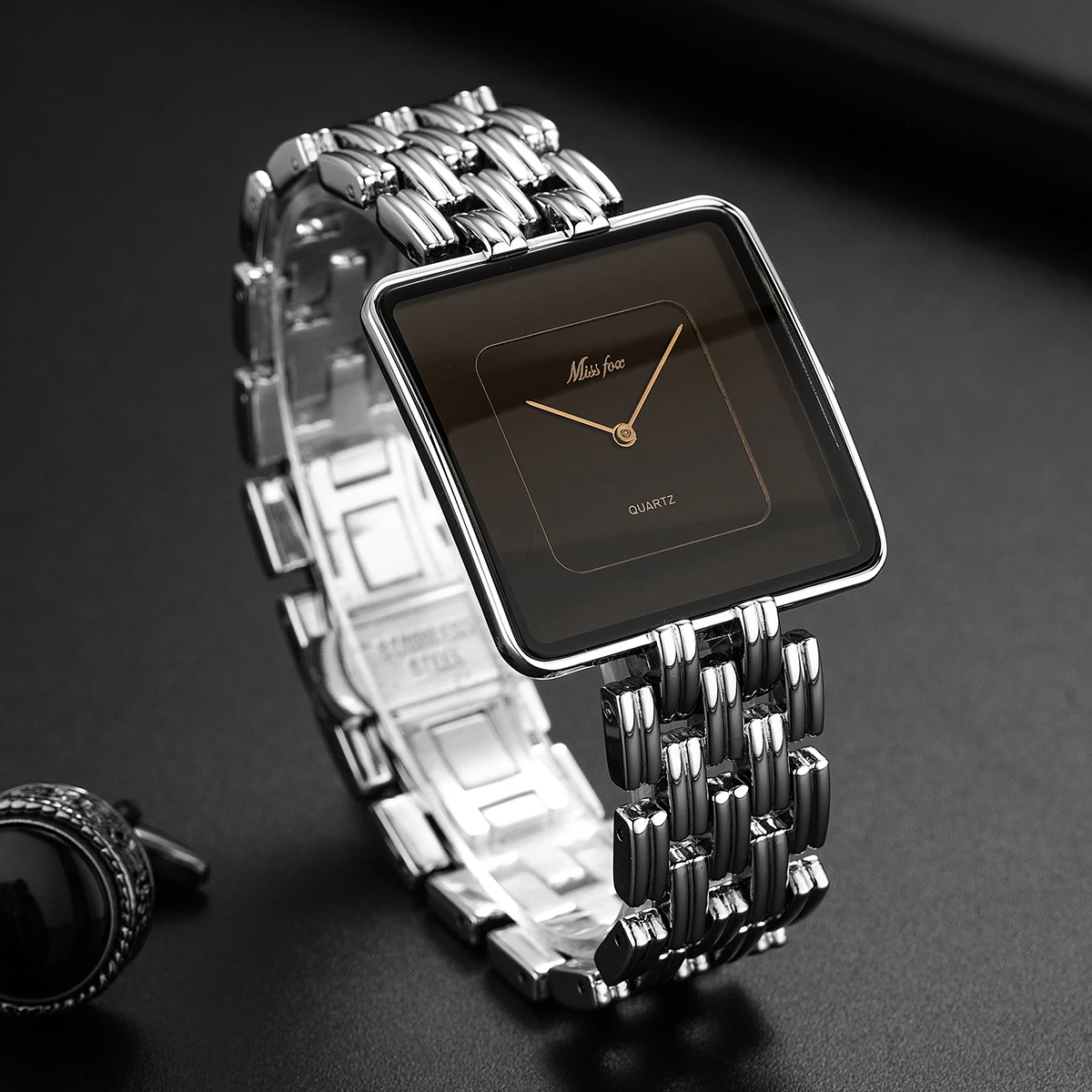 MISSFOX Fashion Simplicity Watch For Mens Classical Square Quartz Clocks Male Luxury Steel Waterproof Reloj Hombre Dropshipping