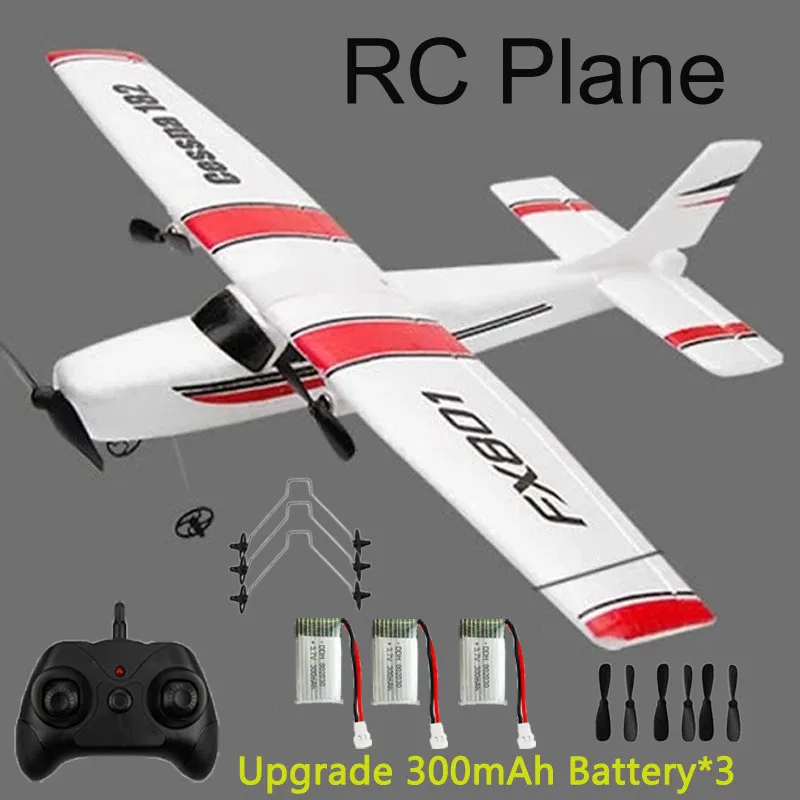 Avião de controle remoto RC Avião de 2,4 GHZ 2 canais Epp Foam Rc Aeronave  com equilíbrio automático, brinquedo de controle remoto faça-você-mesmo,  fácil de voar para crianças iniciantes e adultos 