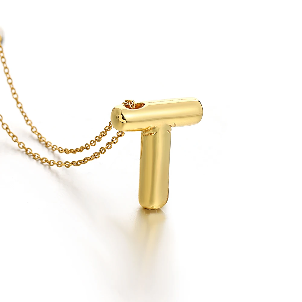 AENSOA Gold Plated Chunky Alphabet Balloon Necklace