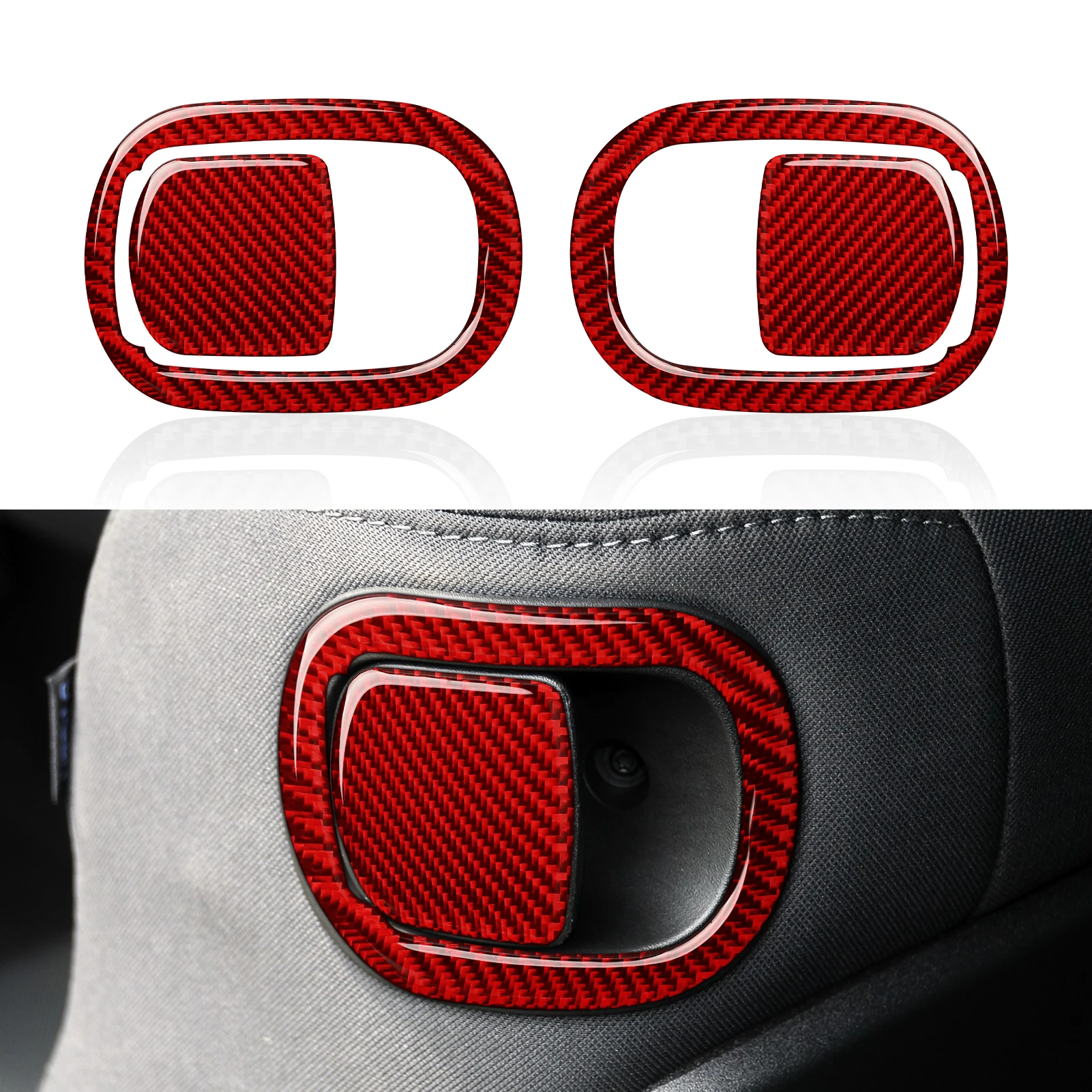 

For Dodge Challenger 2021-2015 Accessories Car Seat Control Panel Decals Carbon Fiber Stickers Trim