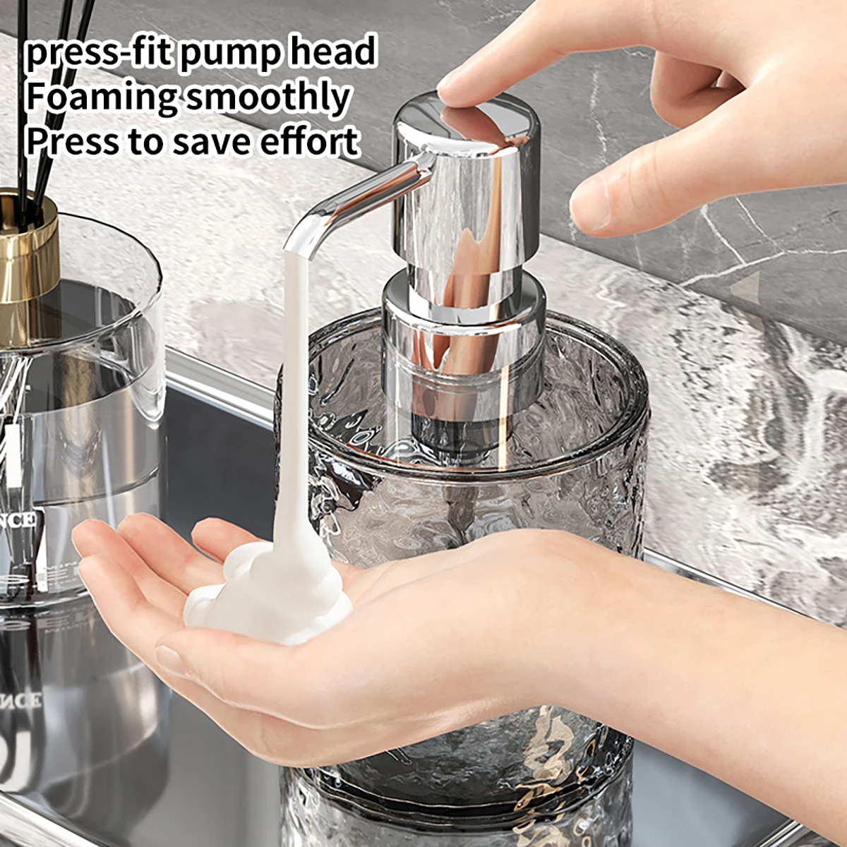 Square/Round Liquid Soap Dispenser Plastic Push Bottle Leak-proof Design Kitchen Bathroom General Purpose