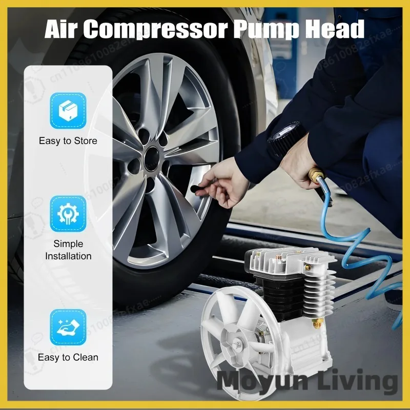 3HP 960RPM 에어 컴프레서 펌프 헤드(벨트 풀리 포함) 2 실린더 10Bar 컴프레서 펌프 헤드 산업용 견고하고 효율적인