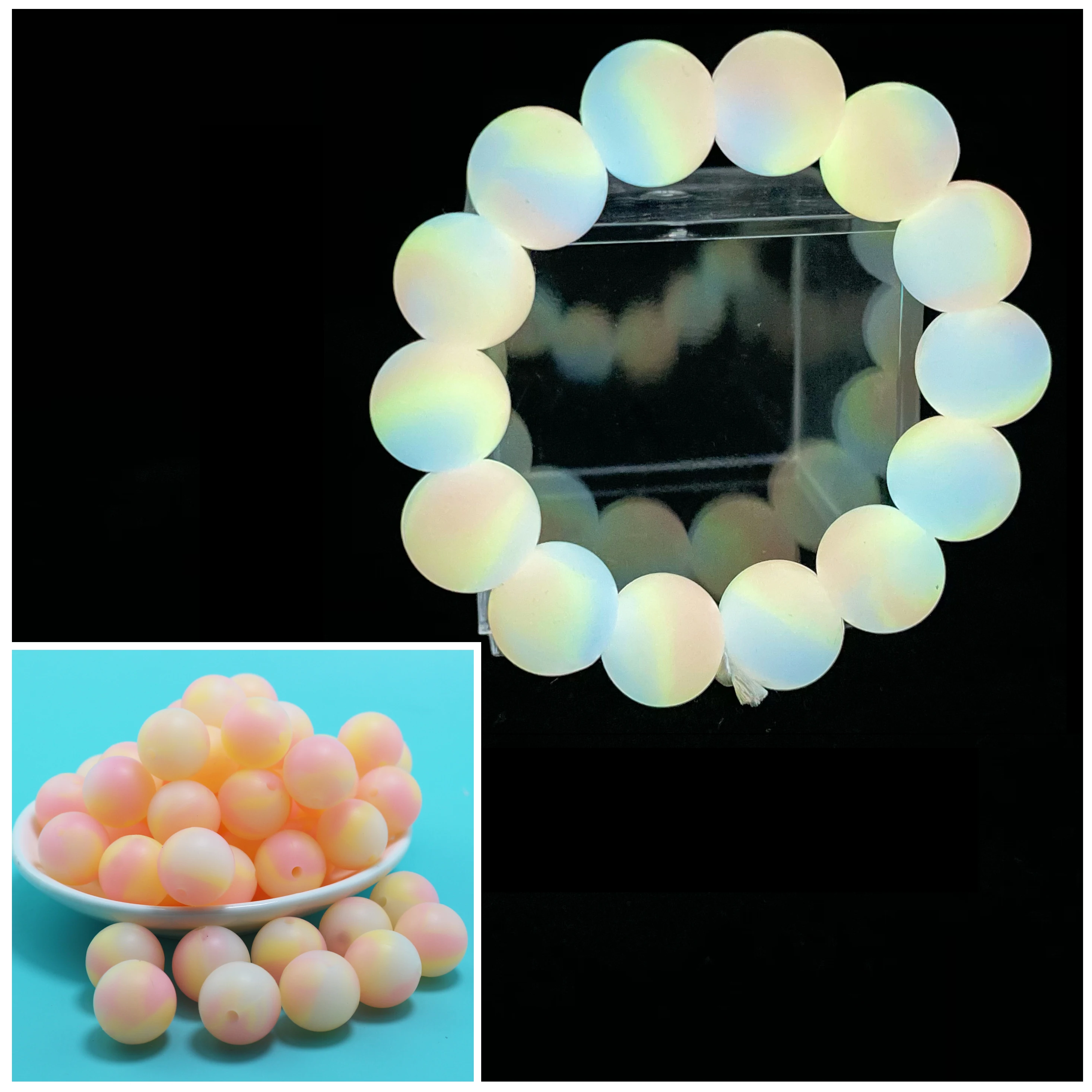 20pcs 12mm 15mm Luminous Silicone Beads New бисер Kids Perles Pour Teether For DIY Baby Silicon Loose Ball Glow In The Dark