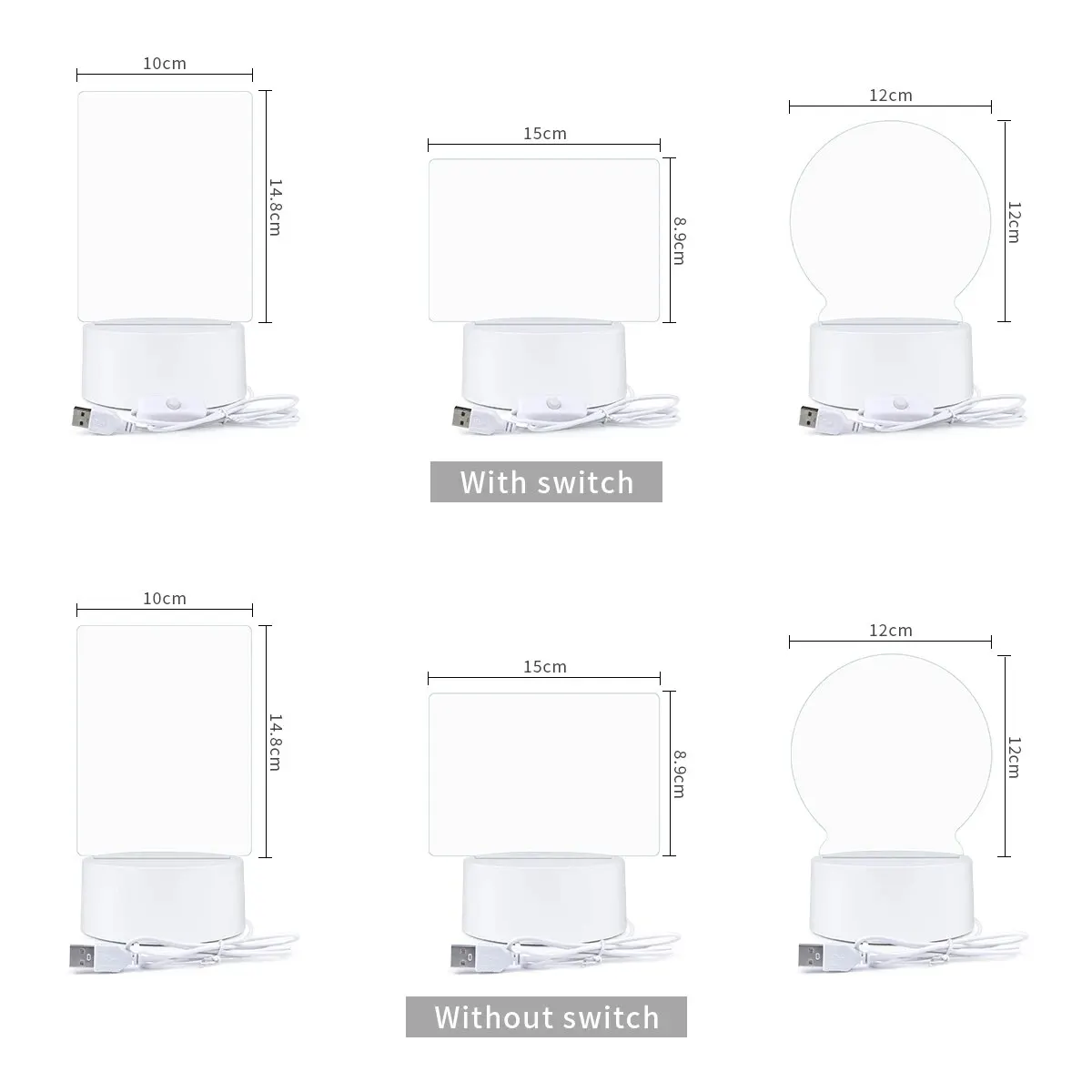 USB-Powered Desk Lamp with Note Board and Pen for Indoor Bedside or Decor Lighting