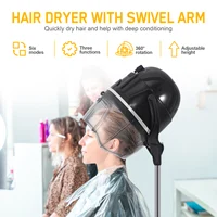 Sèche-cheveux professionnel sur roulettes avec capot rotatif, minuterie et réglage de la température, outil de coiffure, prise UE 3