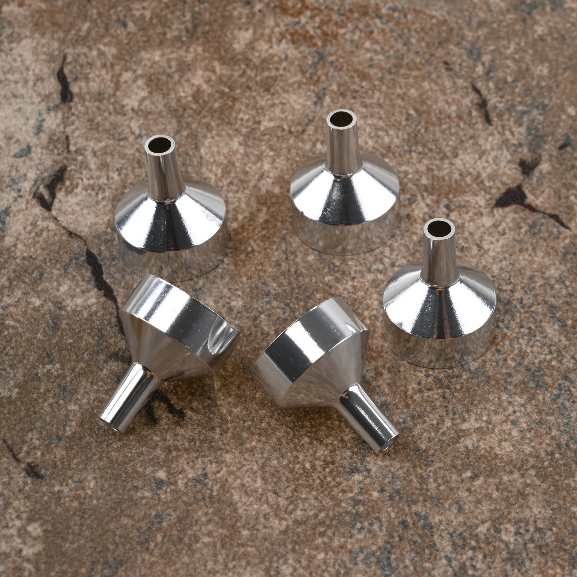 작은 병 충전용 미니 금속 깔때기, 리필 이송 액체 실험실 용품, 문구 10 개