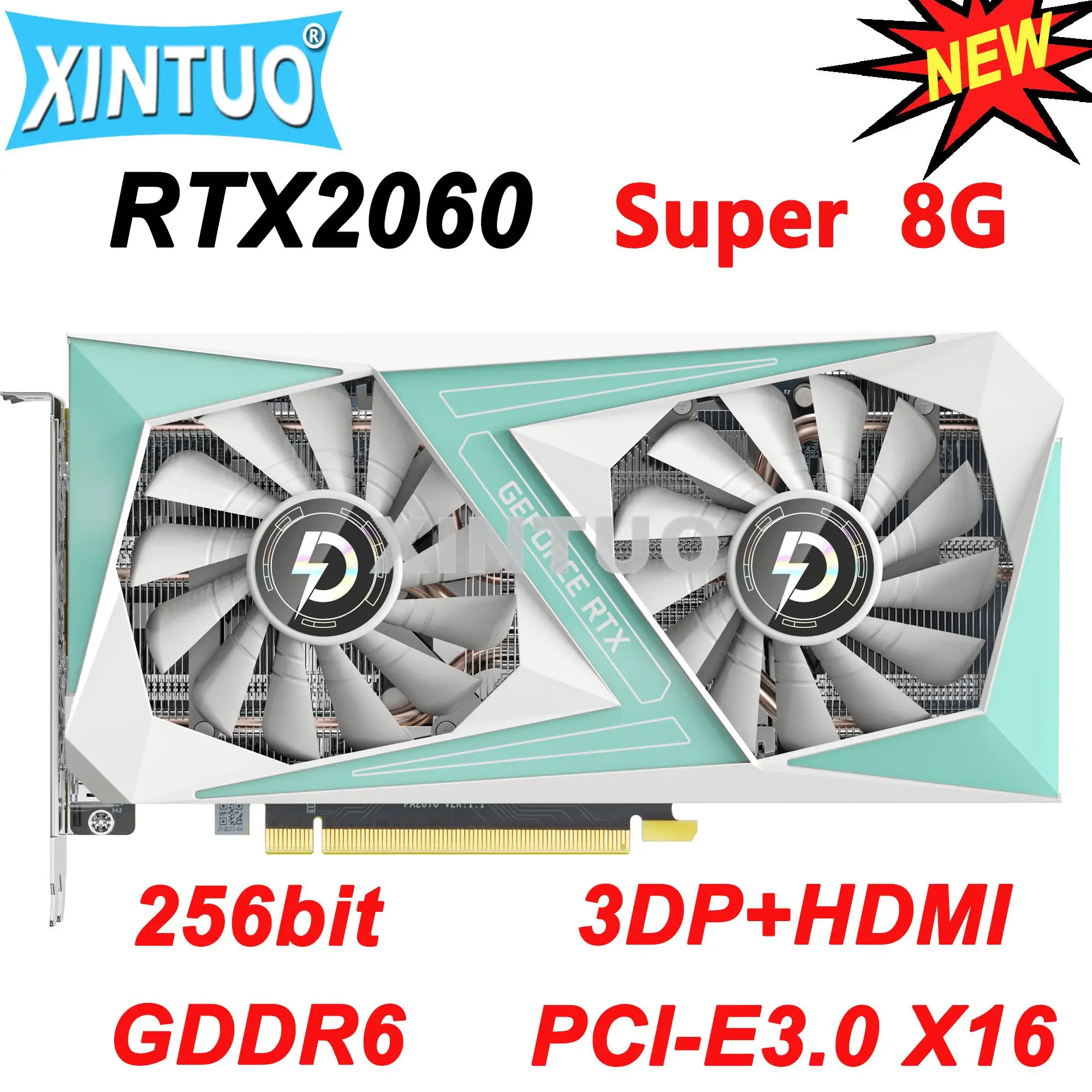 New NVIDIA GeForce RTX 2060 Super 8G Graphics Card for rtx2060S GDDR6  256bit PCI-E3.0 X16 3DP+HDMI Gaming Mining Desktop GPU