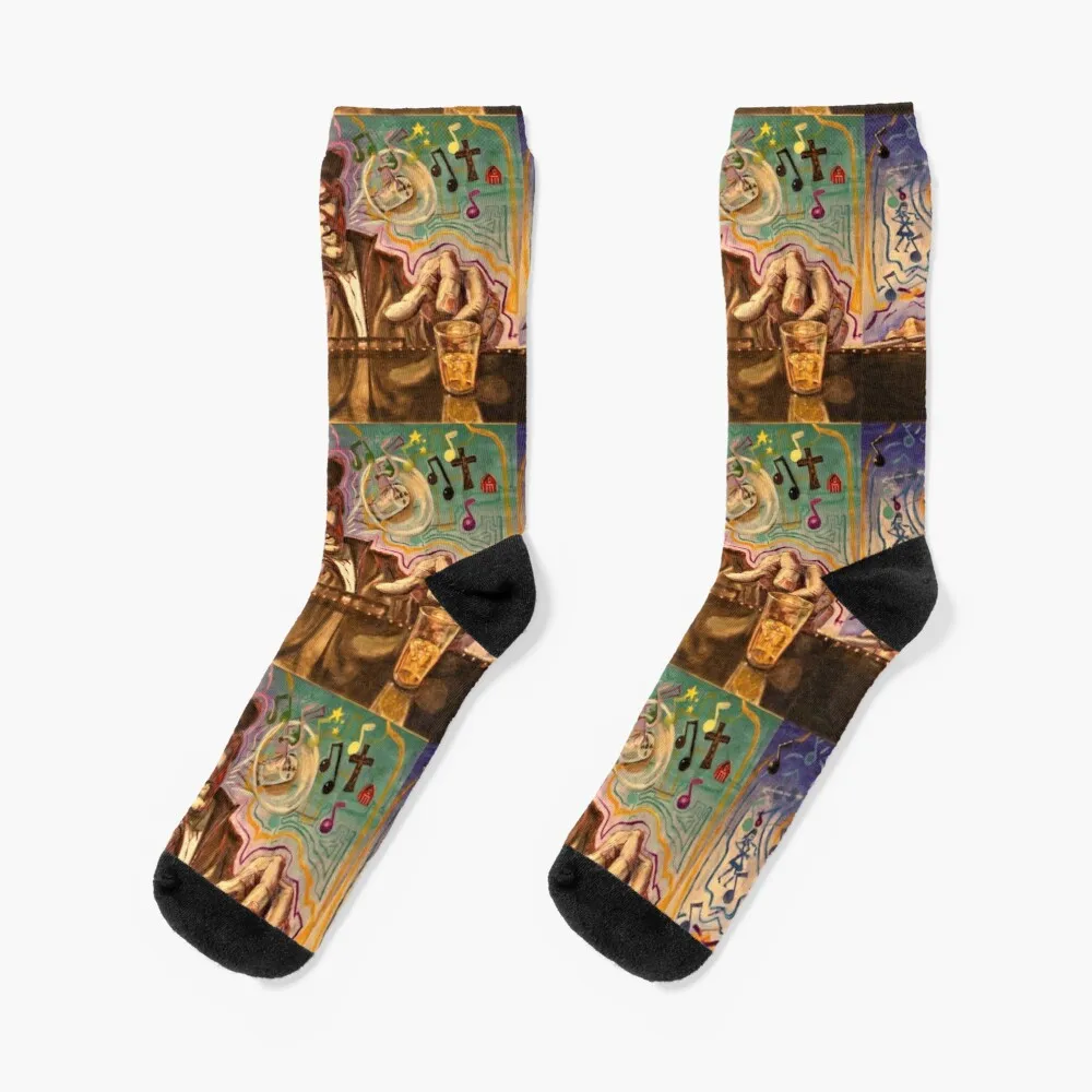 Waltzing Waits aka Tom Waits Socks Men'S Sports Socks