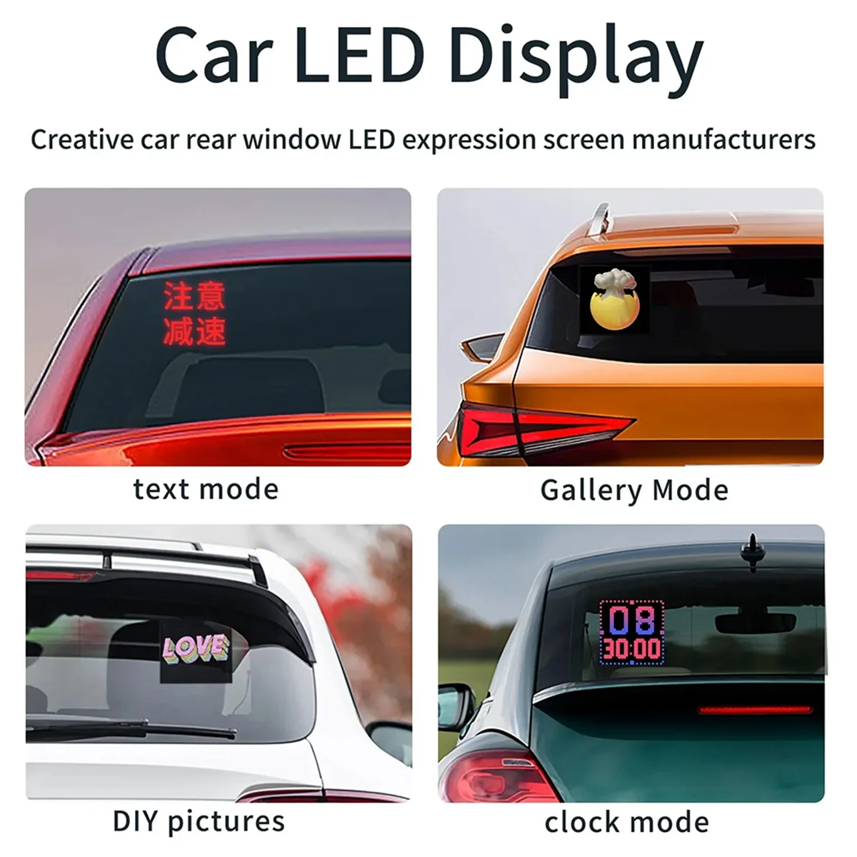 HFIL_DIY RGB Smart LED Pixel Panel Lamp 32x 32 USB Graffiti Bluetooth App Control for Home Room Decor Text Screen Car Display