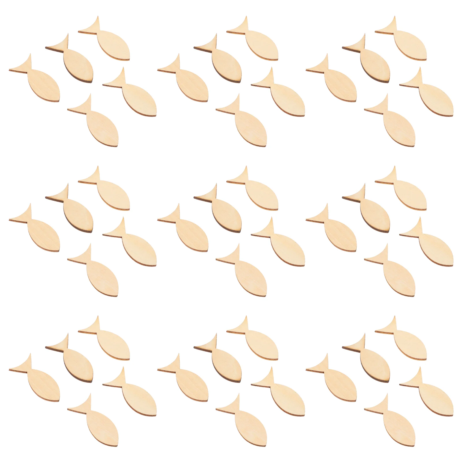 

100 Pcs Wooden Fish Cutouts DIY Painting Wood Craft Pieces Wooden Embellishments