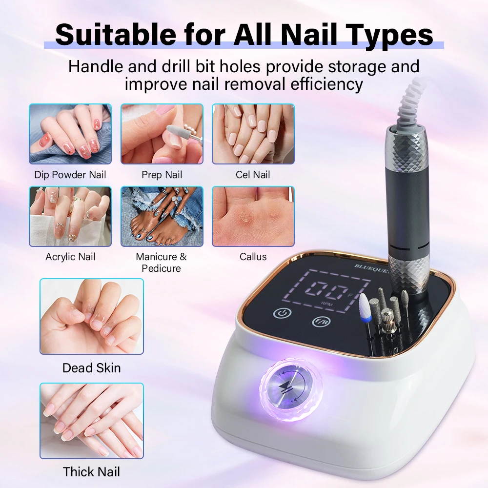 45000RPM Professional Electric Nail Sander Drill Machine Nails File Electric Nail Drill for Acrylic Manicure Nail Drill Gel Art 5