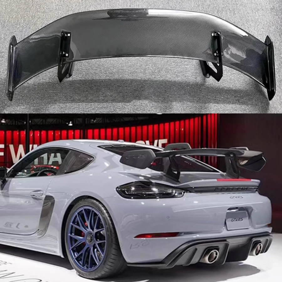 

Задние плавники из углеродного волокна для Porsche 718 982 Cayman Boxste, задний спойлер для багажника, направляющее крыло, заднее крыло GT4 RS, Модернизированный корпус