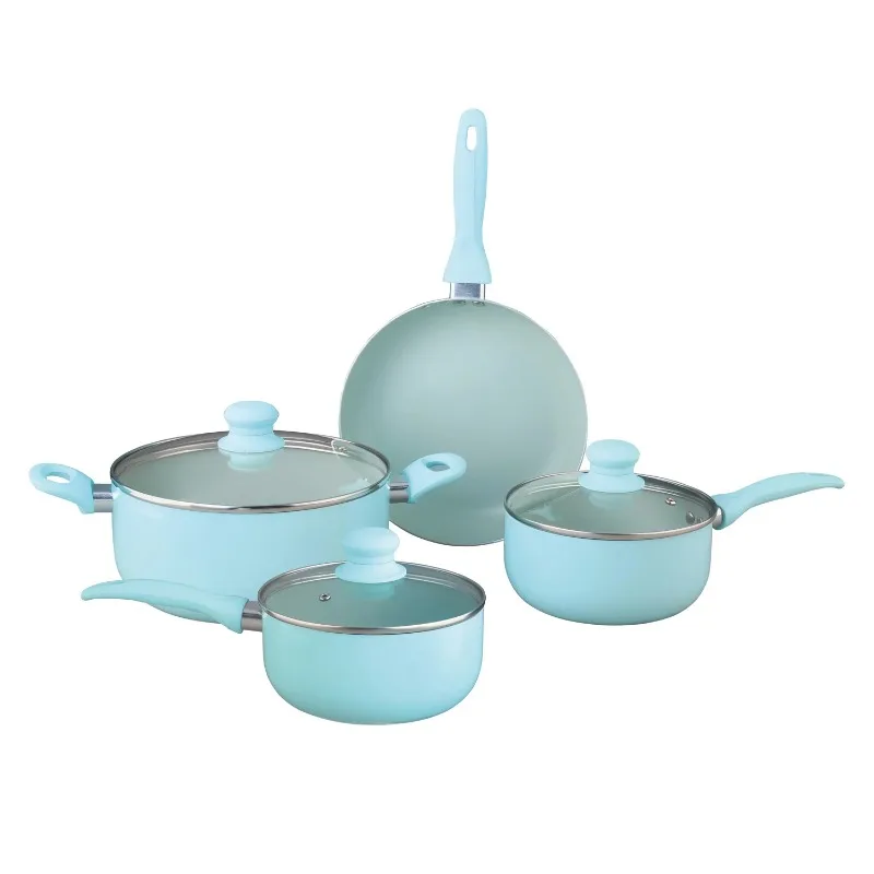 

Алюминиевая антипригарная кухонная посуда Brentwood BPS-207BL из 7 предметов (синий)