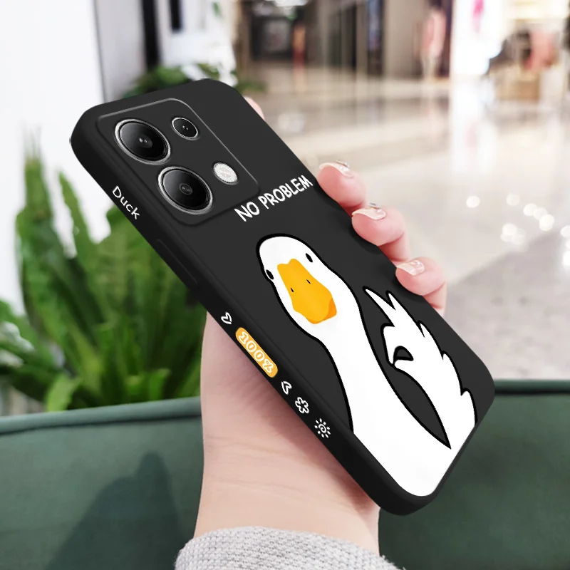 Playful Hello Duck Liquid Silicone Phone Case Cover