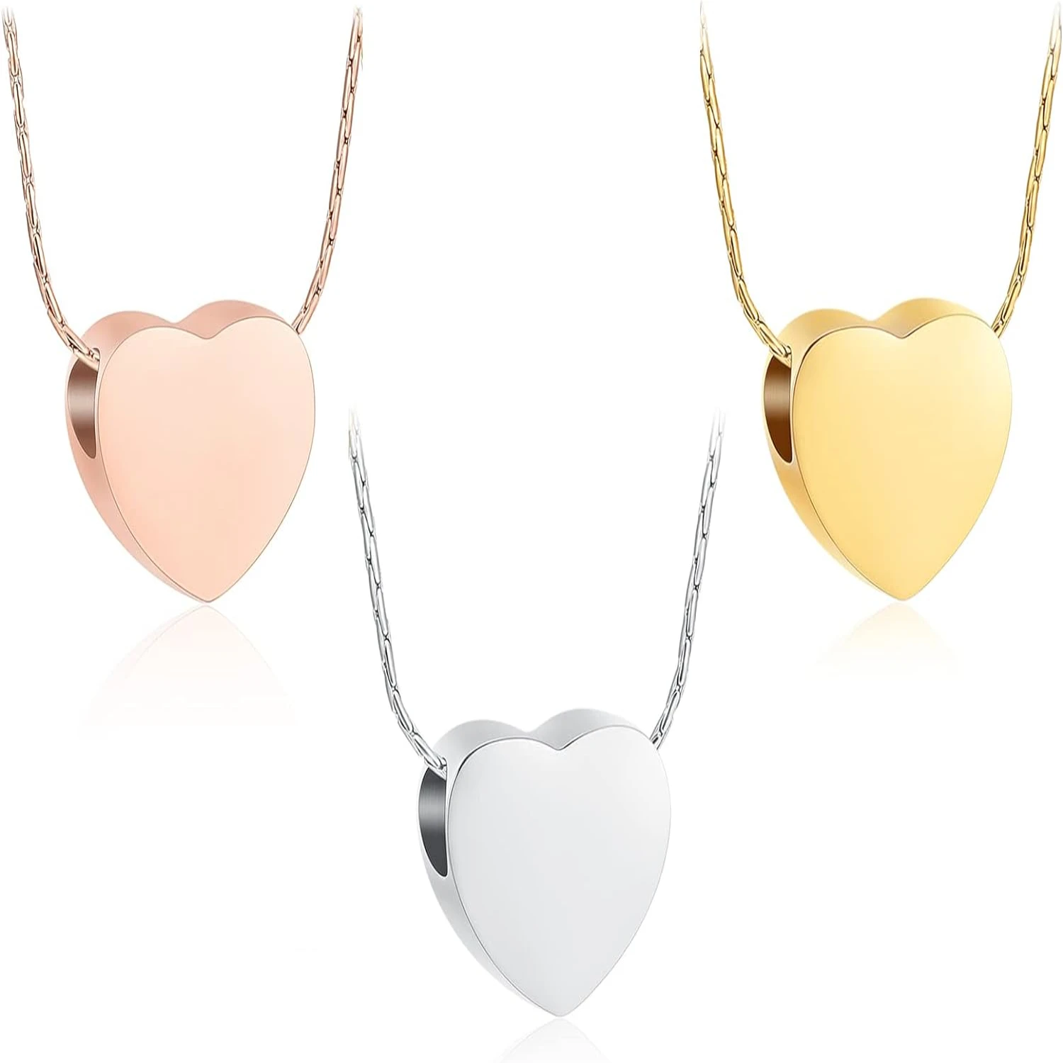 Personalized Stainless Steel Heart Pendant Cremation Jewelry Ashes Holder-Constantlife Memorial Urn Necklace.