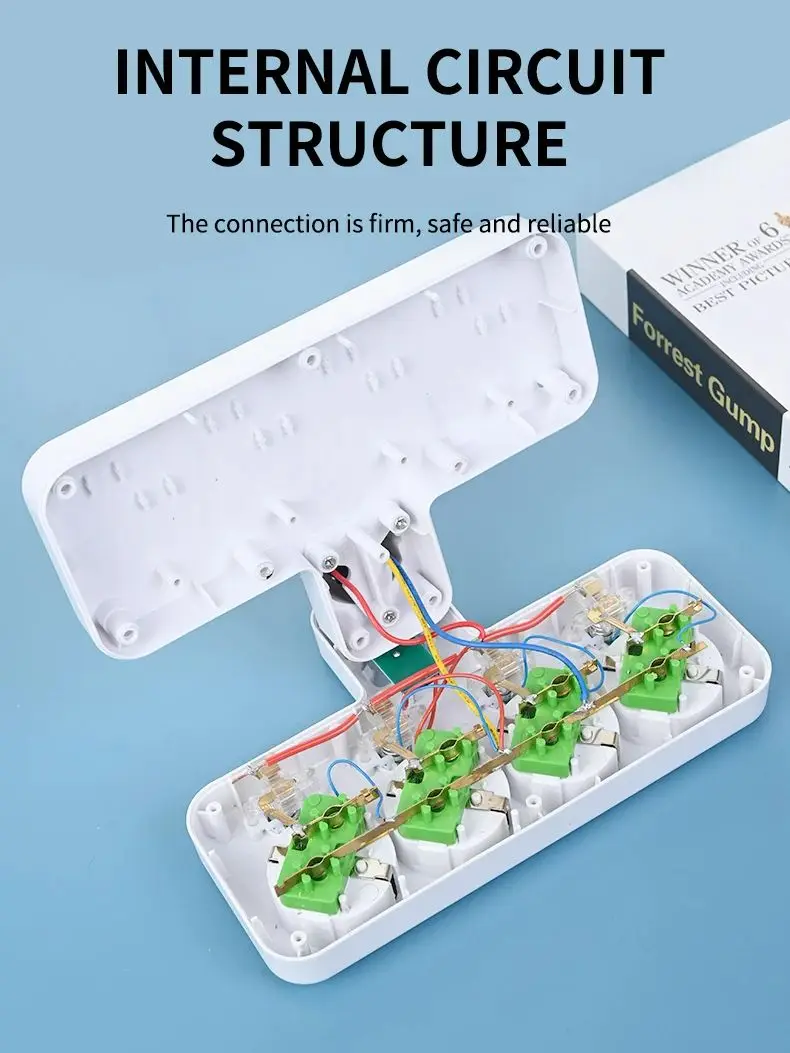 EU Plug Outlet with 4 USB-Enhanced Sockets and Type-C Ports