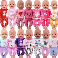 Kawaii Animal Pattern Doll Clothes Set For 43cm Born Baby Doll,18 Inch American Doll Girl's Toys,Birthday Christmas Gift 1