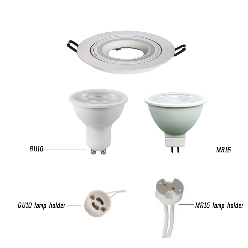 오목한 마운트 프레임 GU10 MR16 램프 거치대 욕실 스폿 조명 브래킷 소켓 램프 거치대 소켓 피팅 스폿 조명 고정장치