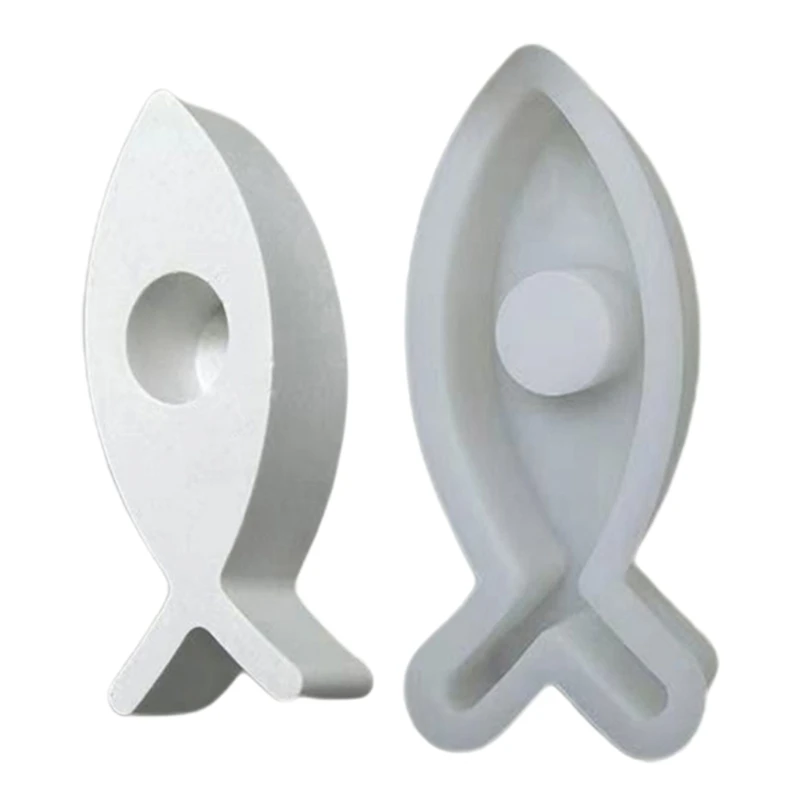 

MXME Candlestick Epoxy Mold Multifunctional Fish Stand Resin Molds Home Decors