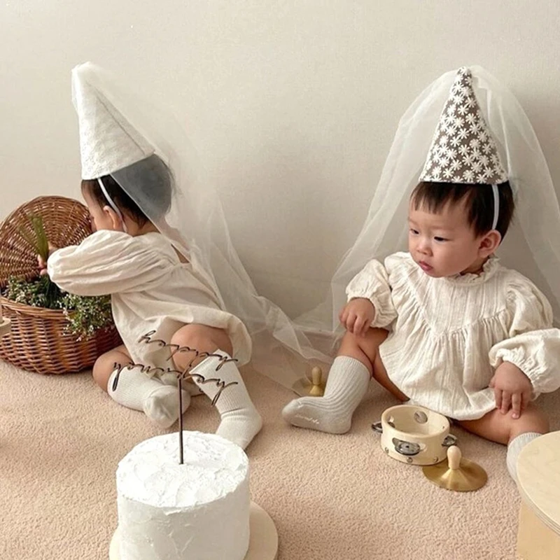 

1pc Kids Birthday Party Hats Baby Shower Daisy Theme First Birthday Headwear Hat Decoration