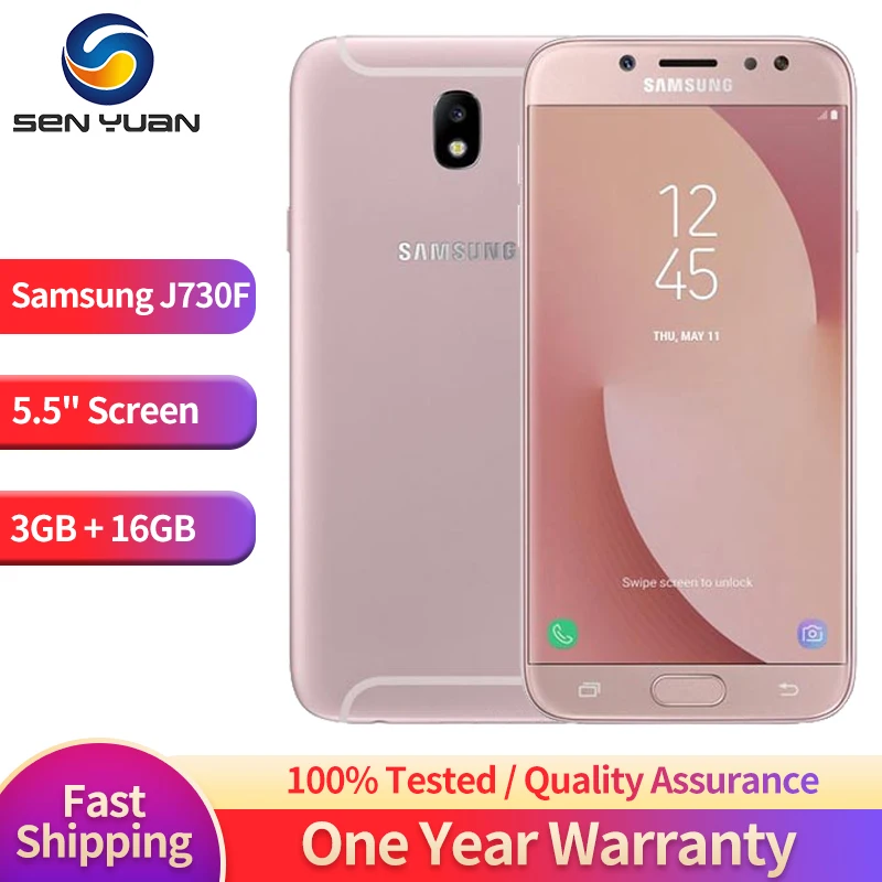 

Original Samsung Galaxy J7 (2017) J730F 4G LTE Mobile Phone Dual SIM 5.5" 3GB RAM 16GB ROM CellPhone OctaCore Android SmartPhone